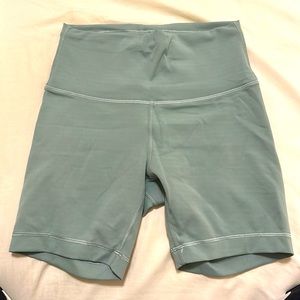 Lulu Lemon biker shirt- size 6- 6 in- color seafoam